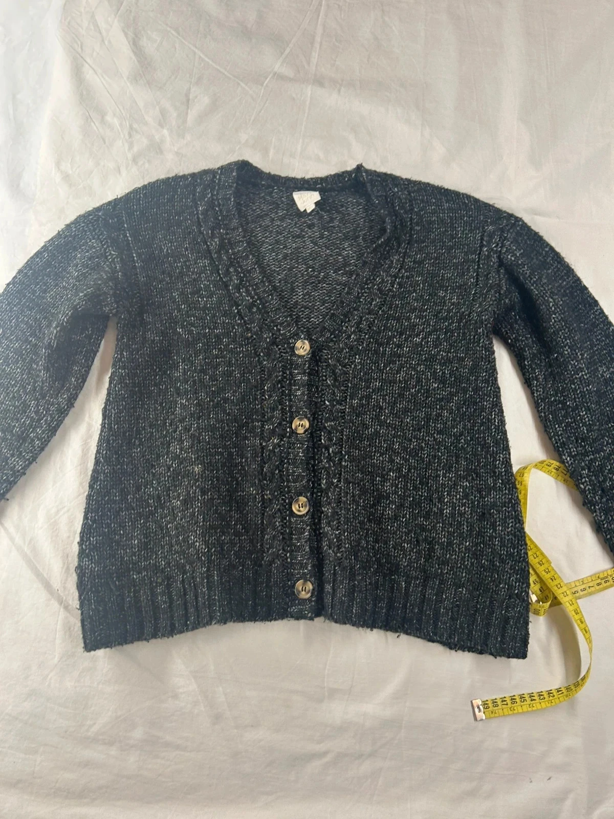 Sweat pull cardigan en laine et acrylique noir gris karl marc john – photo 2